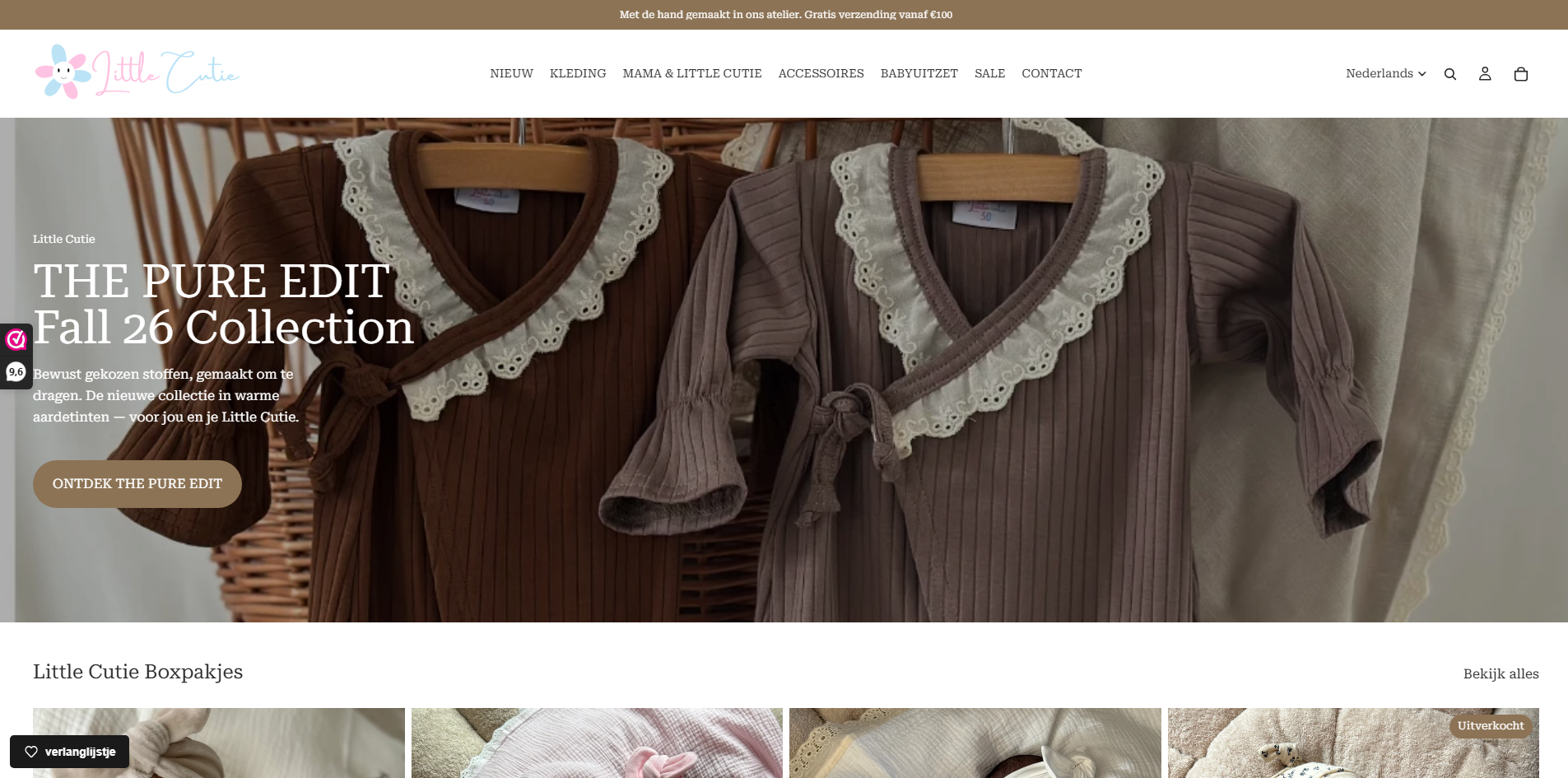 Desktophomepage van For Your Little Cutie met The Pure Edit-collectie.